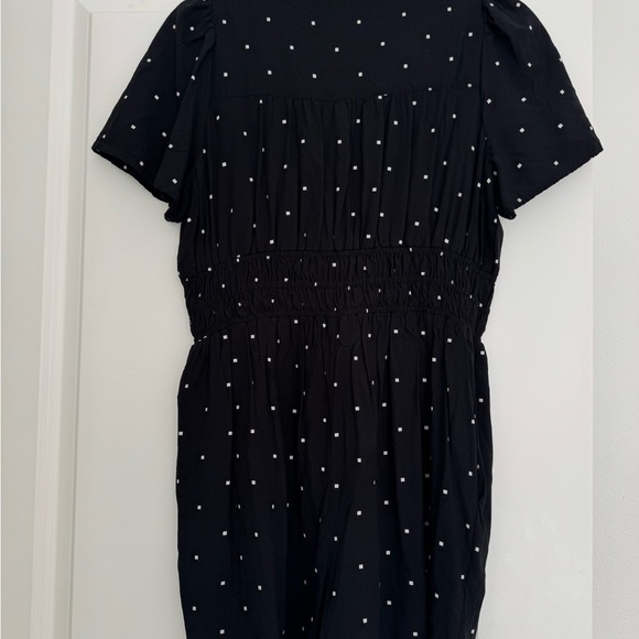 Madewell Sophia black dot Short Sleeve Smock Waist summer Romper Size 4 - Picture 5 of 7